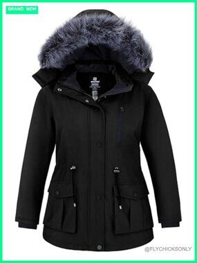 Plus Size Winter Puffer Parka Jacket Waterproof Hooded Coat
